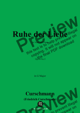 page one of Curschmann-Ruhe der Liebe,Op.16 No.3,in G Major 