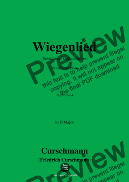 page one of Curschmann-Wiegenlied,Op.16 No.4,in D Major 