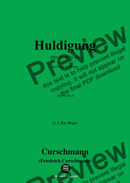 page one of Curschmann-Huldigung,Op.18 No.4,in A flat Major 