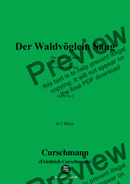 page one of Curschmann-Der Waldvöglein Sang,Op.18 No.5,in F Major 