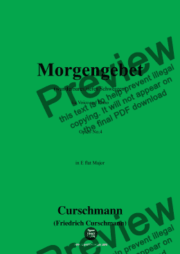 page one of Curschmann-Morgengebet,Op.26 No.4,in E flat Major 