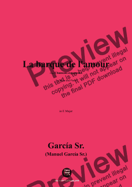 page one of García Sr.-La barque de l'amour,in E Major 