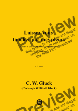 page one of C. W. Gluck-Laissez-vous toucher par mes pleurs(Air),in D Major 