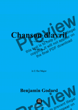 page one of B. Godard-Chanson d'avril,Op.102 No.4,in E flat Major 