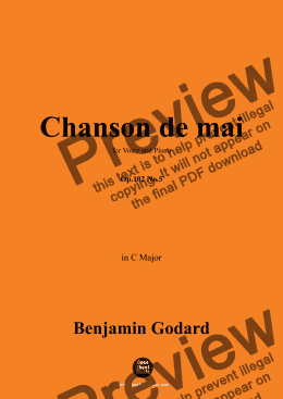 page one of B. Godard-Chanson de mai,Op.102 No.5,in C Major 