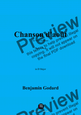 page one of B. Godard-Chanson d'août,Op.102 No.8,in D Major 