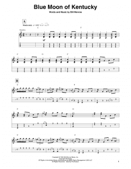 page one of Blue Moon Of Kentucky (Mandolin Tab)