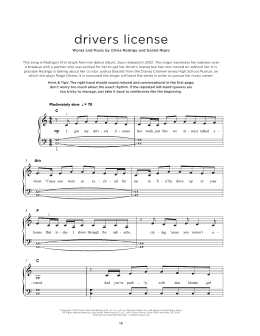 page one of drivers license (Really Easy Piano)