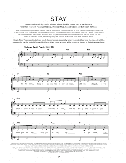 page one of Stay (feat. Justin Bieber) (Really Easy Piano)