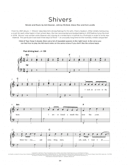 page one of Shivers (Really Easy Piano)