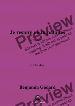 page one of B. Godard-Je respire où tu palpites,in E flat Major 