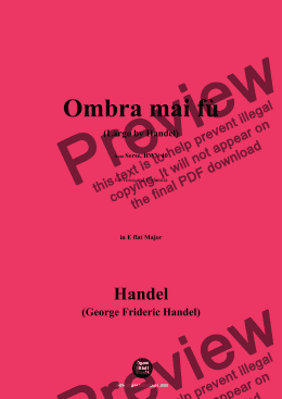 page one of Handel-Ombra mai fù(Largo by Handel),in E flat Major