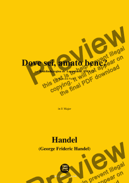 page one of Handel-Dove sei,amato bene?in E Major