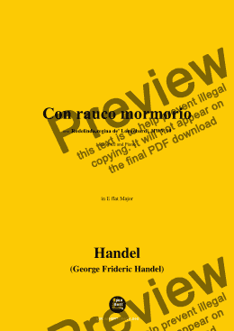 page one of Handel-Con rauco mormorio,in E flat Major 