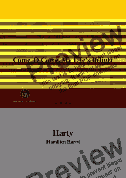 page one of Harty-Come,O Come,My Life's Delight,in E flat Major 