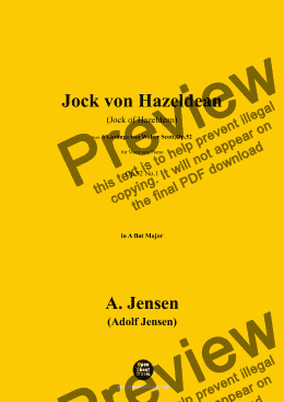 page one of A. Jensen-Jock von Hazeldean,in A flat Major 