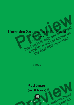 page one of A. Jensen-Unter den Zweigen in tiefer Nacht,in F Major 