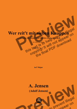 page one of A. Jensen-Wer reit't mit sieben Knappen,in F Major 