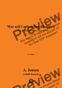 page one of A. Jensen-Wer reit't mit sieben Knappen,in F Major 