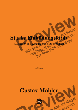 page one of G. Mahler-Starke Einbildungskraft,in A Major 