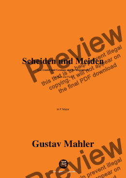 page one of G. Mahler-Scheiden und Meiden,in F Major 