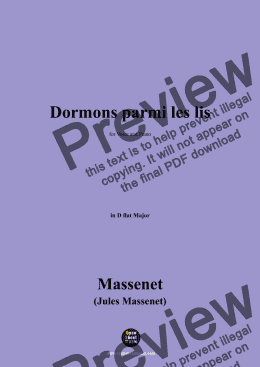 page one of Massenet-Dormons parmi les lis,in D flat Major 