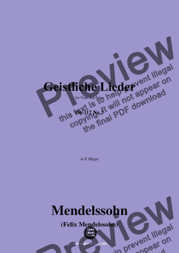 page one of F. Mendelssohn-Geistliche Lieder,Op.112 No.2,in F Major 