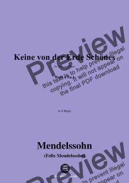 page one of F. Mendelssohn-Keine von der Erde Schones,WoO 4 No.1 