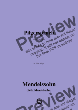 page one of F. Mendelssohn-Pilgerspruch,Op.8 No.5 in E flat Major 