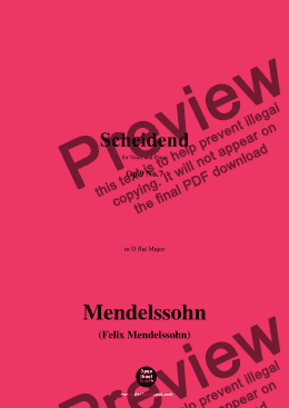 page one of F. Mendelssohn-Scheidend,Op.9 No.6 in D flat Major, 