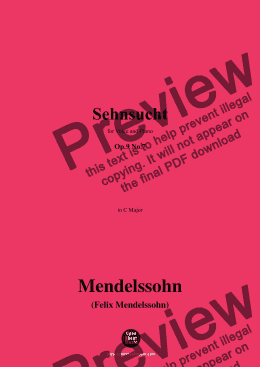 page one of F. Mendelssohn-Sehnsucht,Op.9 No.7 in C Major 