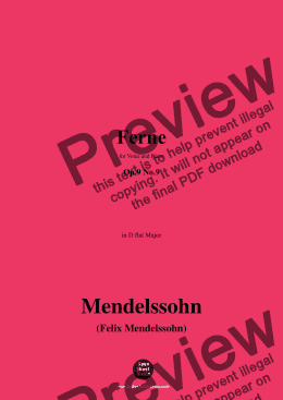 page one of F. Mendelssohn-Ferne,Op.9 No.9 in D flat Major