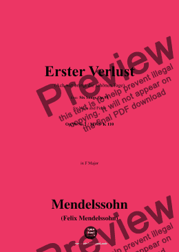 page one of F. Mendelssohn-Erster Verlust,Op.99 No.1,in F Major 