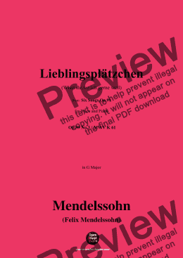 page one of F. Mendelssohn-Lieblingsplatzchen,Op.99 No.3,in G Major 