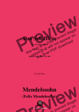 page one of F. Mendelssohn-Das Schifflein,Op.99 No.4,in E flat Major