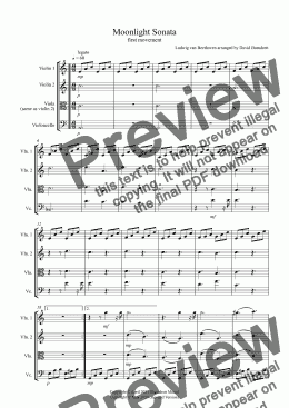 page one of Moonlight Sonata (1st movement) for String Trio