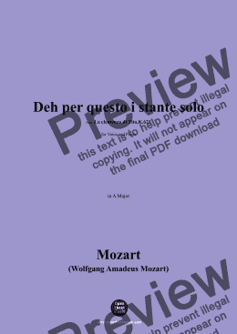 page one of W. A. Mozart-Deh per questo i stante solo(Rondo),in A Major 