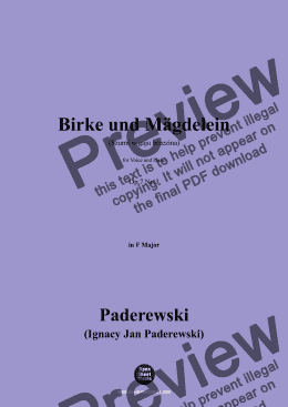 page one of Paderewski-Birke und Mägdelein,Op.7 No.3,in F Major 