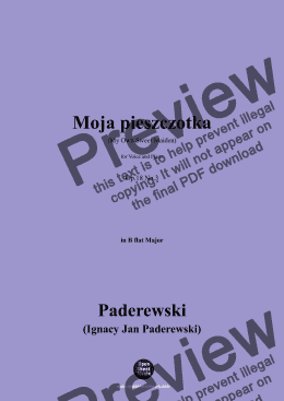 page one of Paderewski-Moja pieszczotka,Op.18 No.3,in B flat Major 