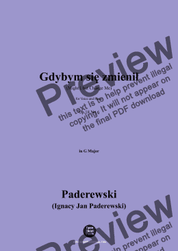 page one of Paderewski-Gdybym się zmienił,Op.18 No.6,in G Major 