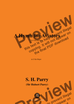 page one of S. H. Parry-A Hymn for Aviators,in E flat Major 