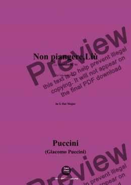 page one of G. Puccini-Non piangere,Liù,in G flat Major