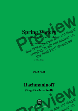 page one of Rachmaninoff-Spring Waters,in E flat Major 