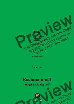 page one of Rachmaninoff-А-у!(A-u!;A-oo),in D flat Major 