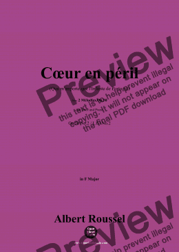 page one of A. Roussel-Cœur en péril,Op.50 No.2,in F Major