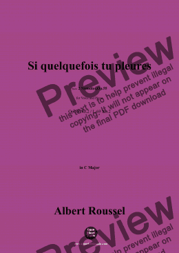 page one of A. Roussel-Si quelquefois tu pleures(1936),Op.55 No.2,in C Major 