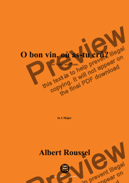 page one of A. Roussel-O bon vin,où as-tu crû?(1935),L.47,in A Major 