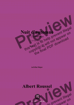 page one of A. Roussel-Nuit d'automne,Op.8 No.3,in B flat Major 