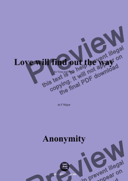 page one of Anonymous-Love will find out the way,in F Major 