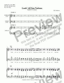 page one of Look! All You Nations (Isaiah 52 verses - Choir & Organ score)